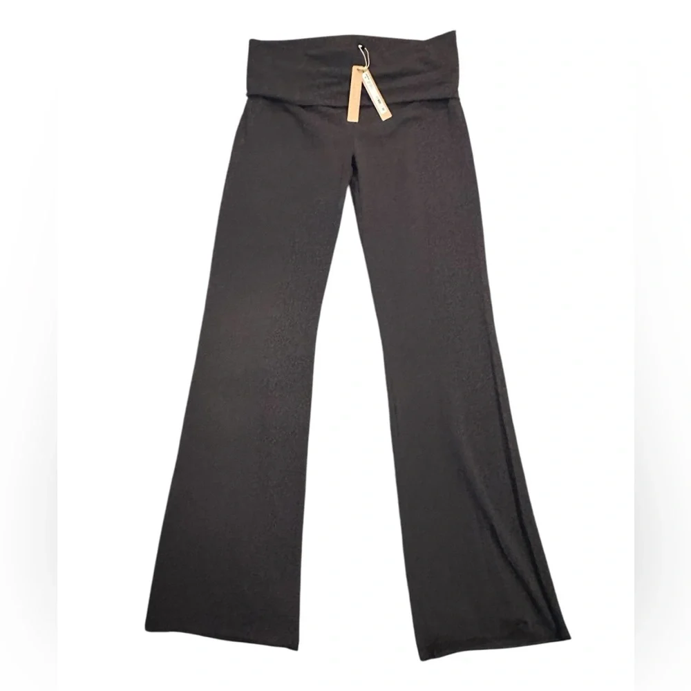 SKIMS Black Authentic Product Black Fold Over Pant Cotton Jersey Size Large NWT - Picture 6 of 10